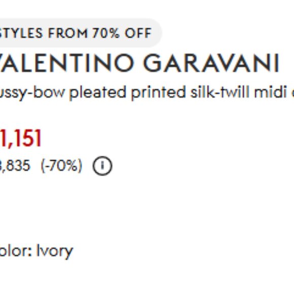 Valentino Garavani Bow Pleated Silk Twill Midi Dress - Picture 4 of 9